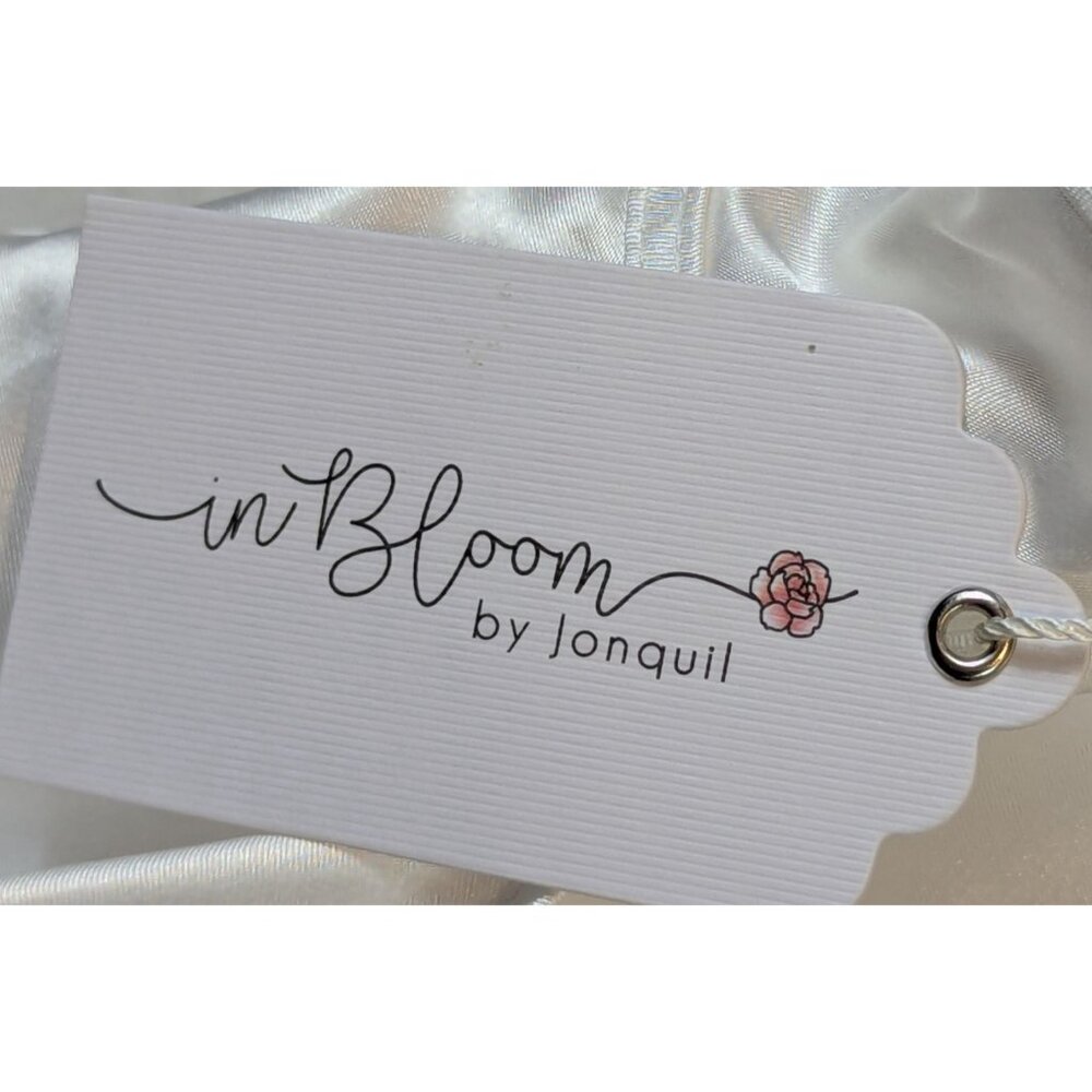 In Bloom by Jonquil sz S Hope Faux Feather Trim Satin Chemise Intimate Feminine - Picture 7 of 15